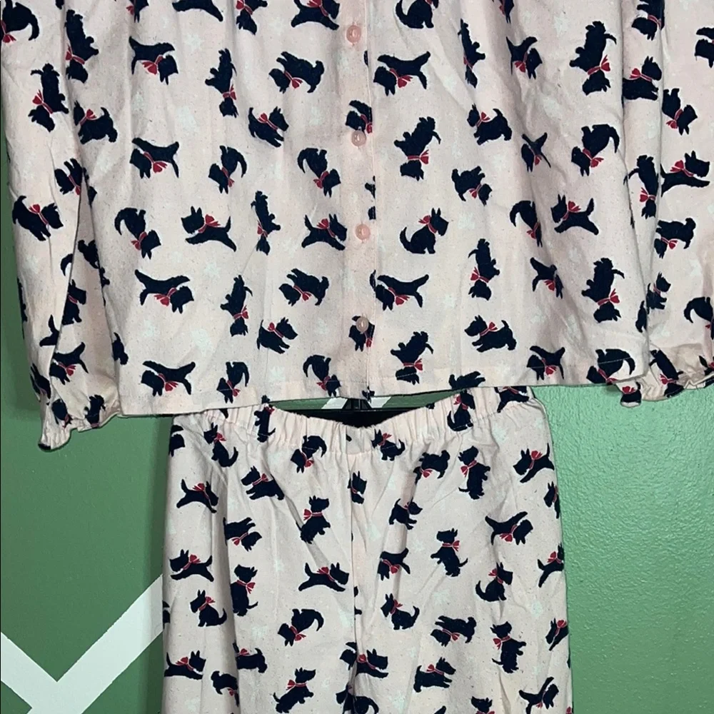 Janie and Jack Pink Pajama‎ Set with Scottish Terrier Design